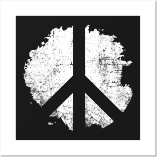 Peace Symbol Vintage Reversed Paint Blot Posters and Art